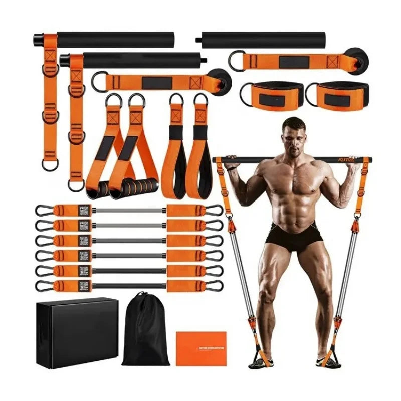 Pilates Set with Resistance Bands Bar & Accessories