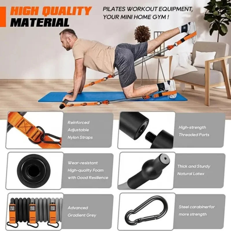 Pilates Set with Resistance Bands Bar & Accessories